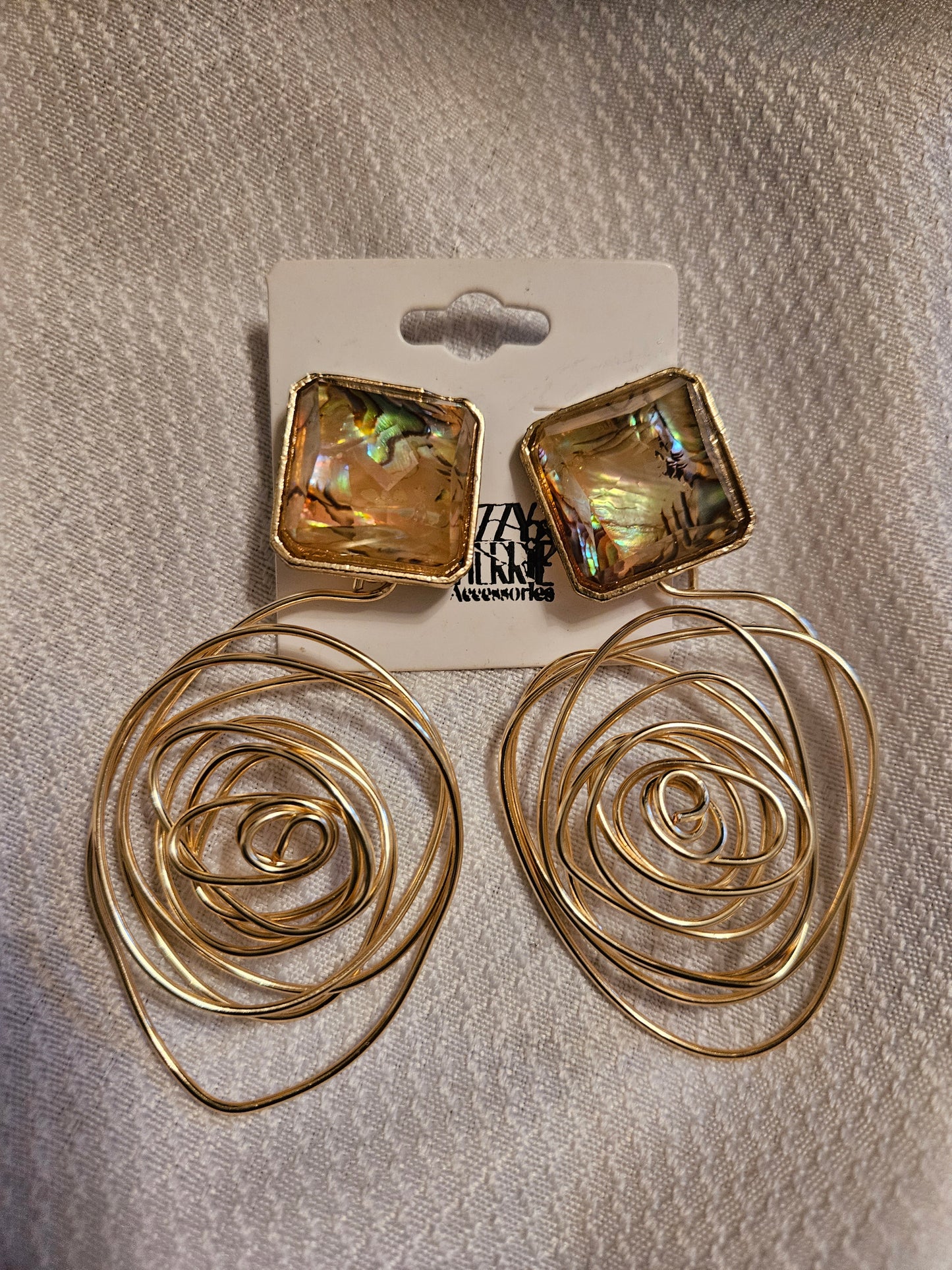 Abstract Aura Spiral Hoops