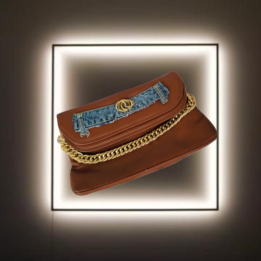 BOHO Denim Chain Clutch