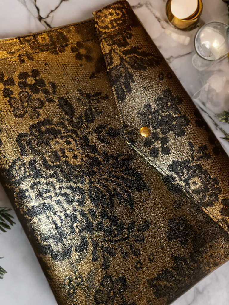 Golden Garden Envelope Clutch