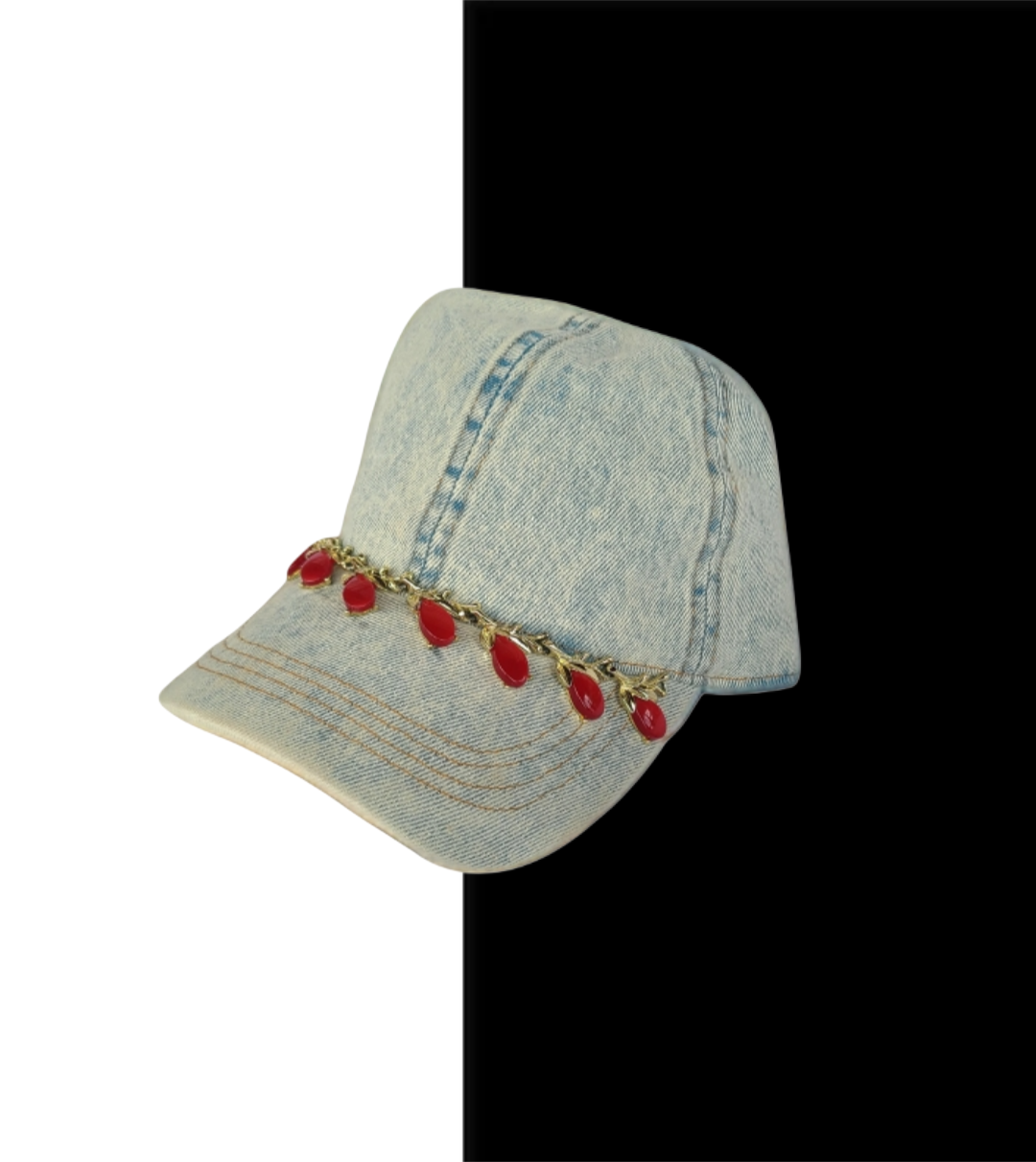 Berry Sweet Denim Cap