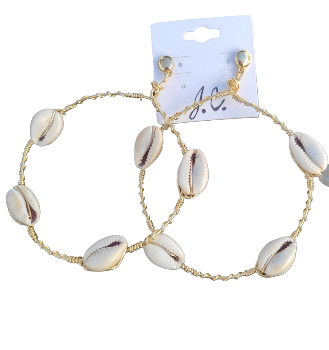 Cowrie Hoops